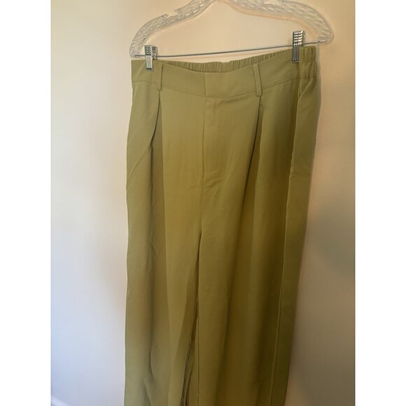 Womens Wide Leg Palazzo Dress Pants with Pockets Size 2XL Lime Green NWT - Picture 10 of 14